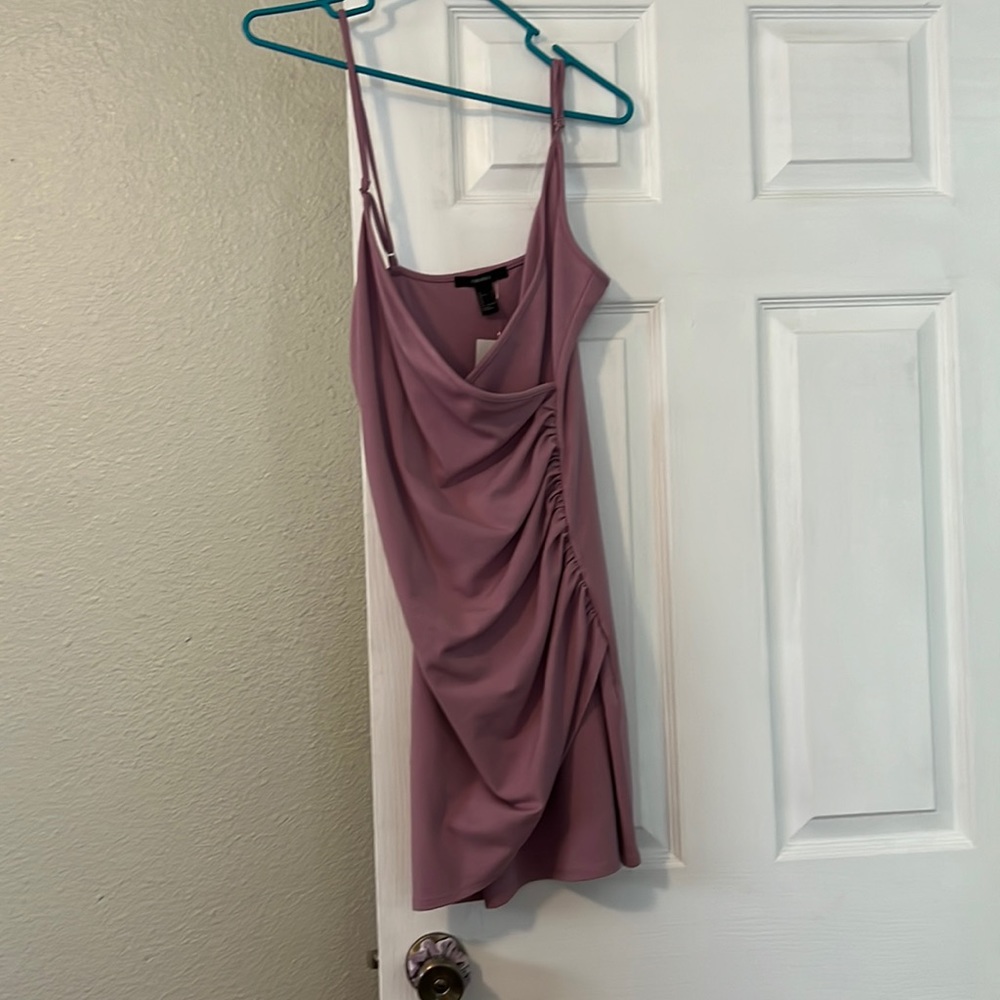 Purple color dress with tag still on it from forever21 size large